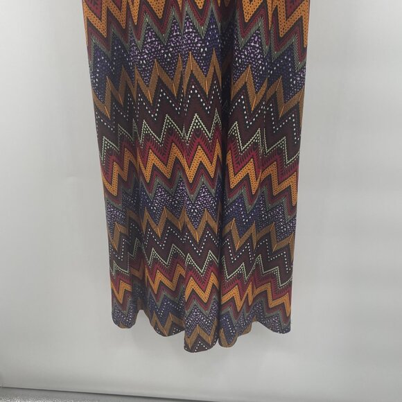 Veronica M Women Chevron Print Maxi Dress Sleeveless Racerback Multicolor Small - Picture 3 of 9